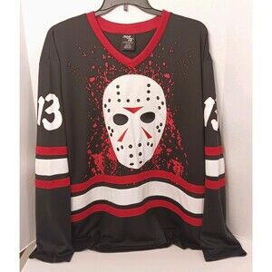Friday the 13th Shirt Mn 2XL Jason Bloody Hockey Jersey Halloween Horror Costume